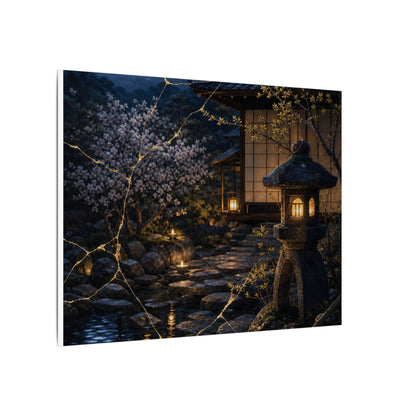 Seijaku Moonlit Garden Canvas Art - Kintsugi Gold Vein