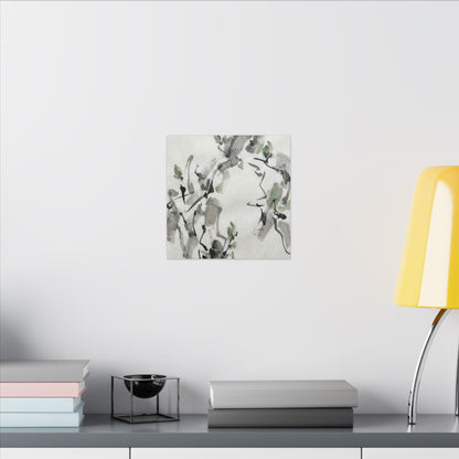 Zen Ink Brushstroke in Overcast | Sumi E Canvas Art