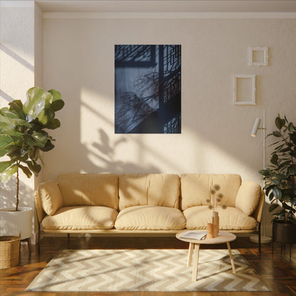Shadow Play Moody Minimal Canvas Art | Moody Dark Japandi Art