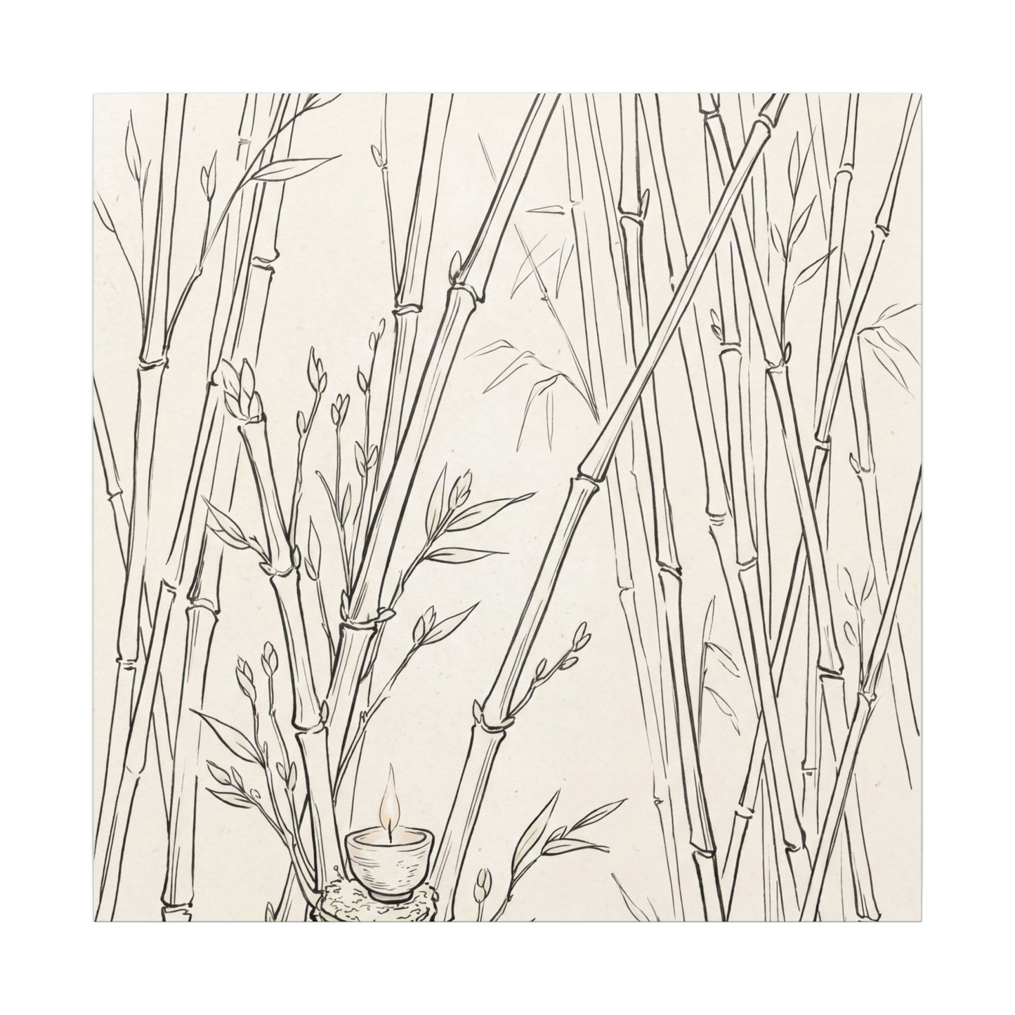 Candlelight Bamboo Grove Canvas Art - Japandi Fukinsei