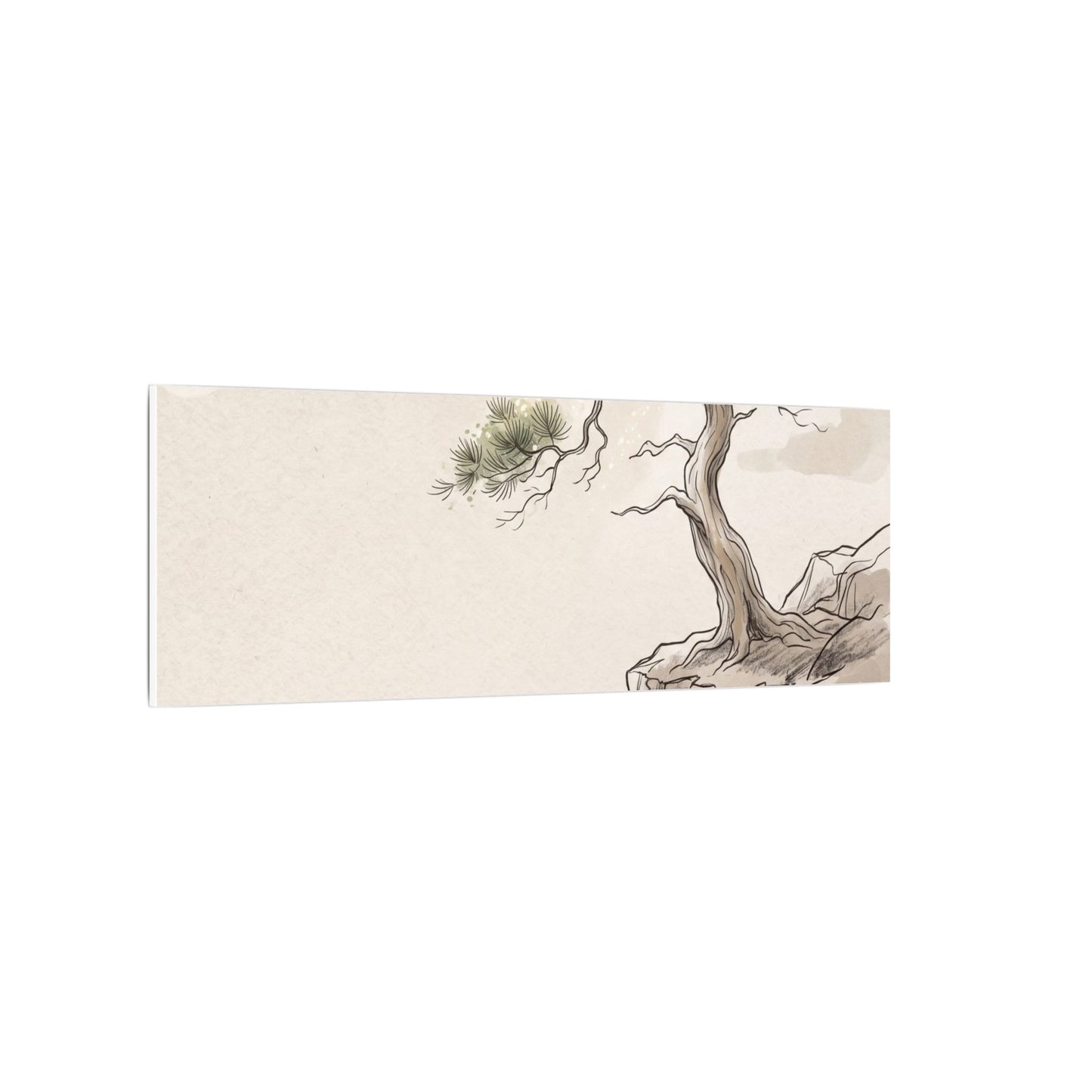 Japandi Pine Tree in Dappled | Minimal Line Canvas Art