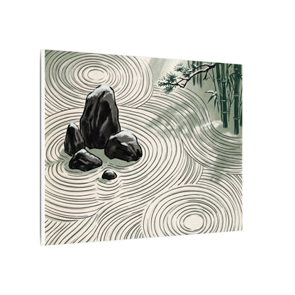 Shibui Rock Garden Canvas Art - Zen Ukiyo E Inspired