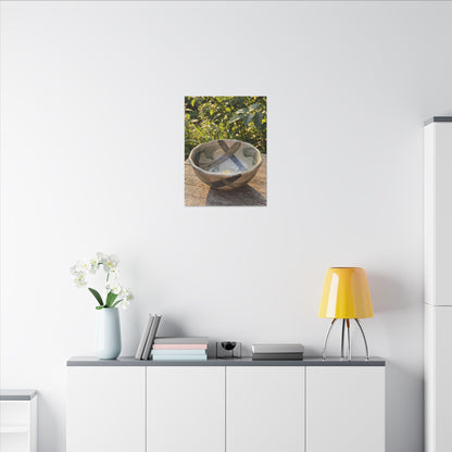 Earthy Ceramic Bowl Canvas Art - Japanese Pattern Japandi
