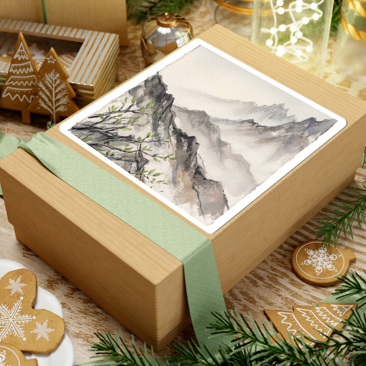 Mountain Mist Texture Sticker | Earthy Japandi Art