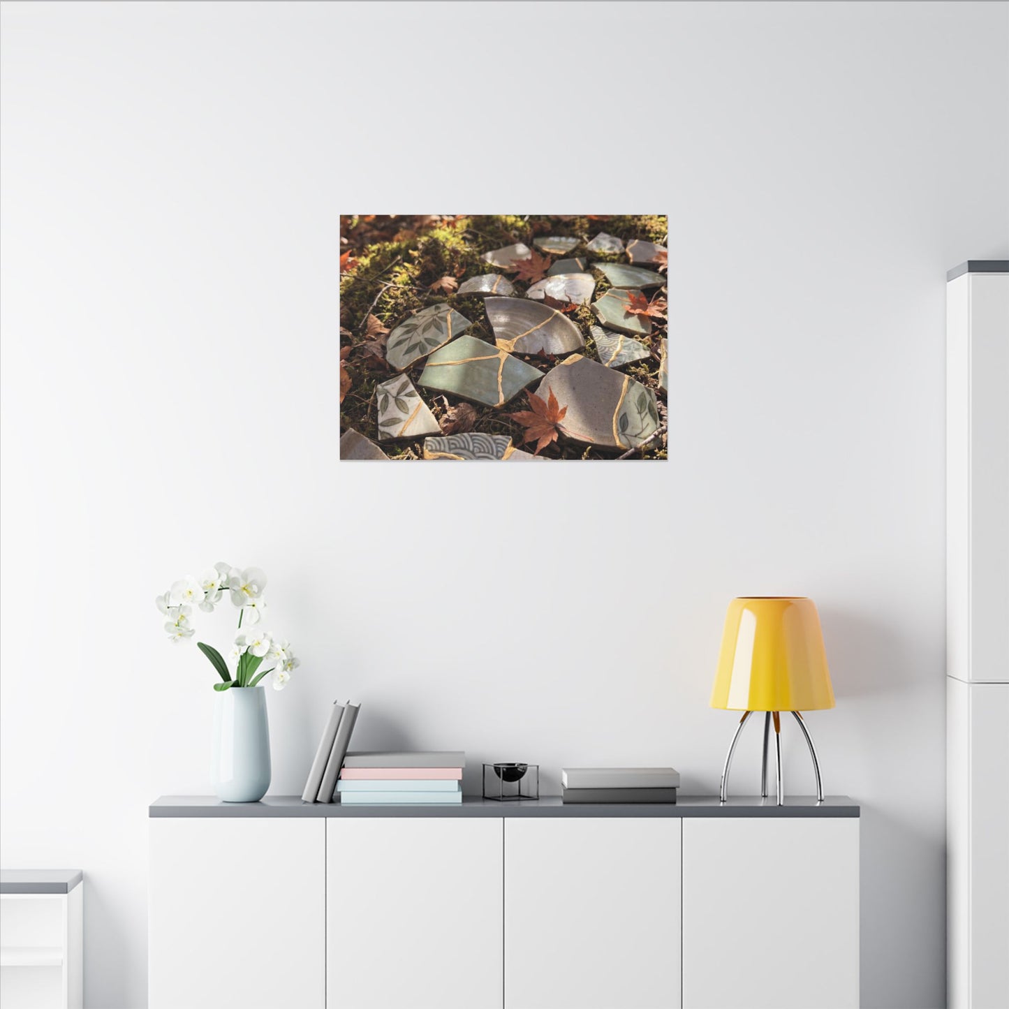 Broken Pottery Japanese Pattern Canvas Art | Elegant Japandi Art