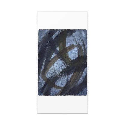 Ink Brushstroke Canvas Art | Winter Dark Japandi Shadow Zen Art