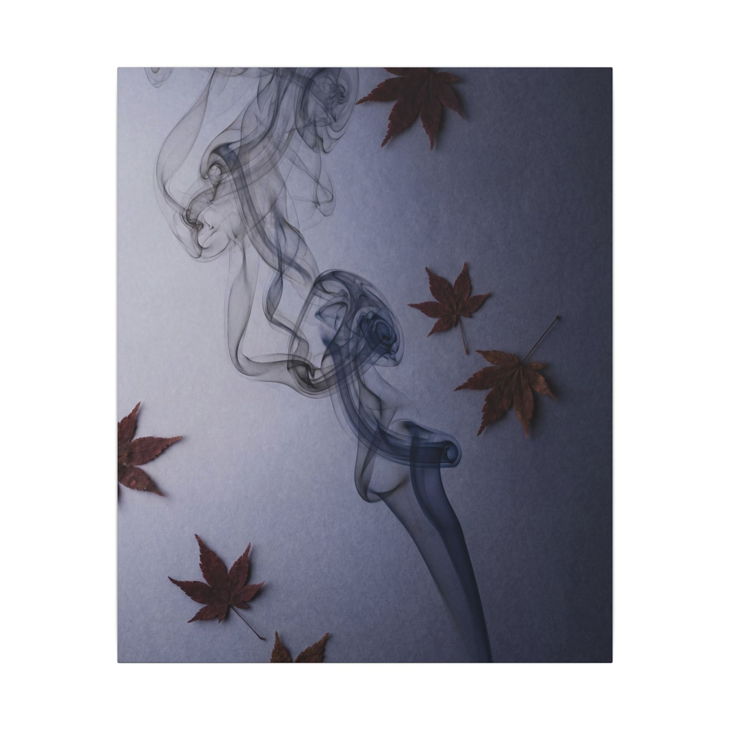 Dark Japandi Incense Smoke in Dawn | Moody Minimal Canvas Art