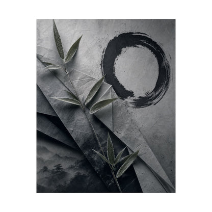 Winter Paper Fold Enso Wall Art Print | Tranquil Decor