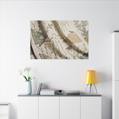 Silk Drape Canvas Art | Spring Japandi Japanese Pattern Art