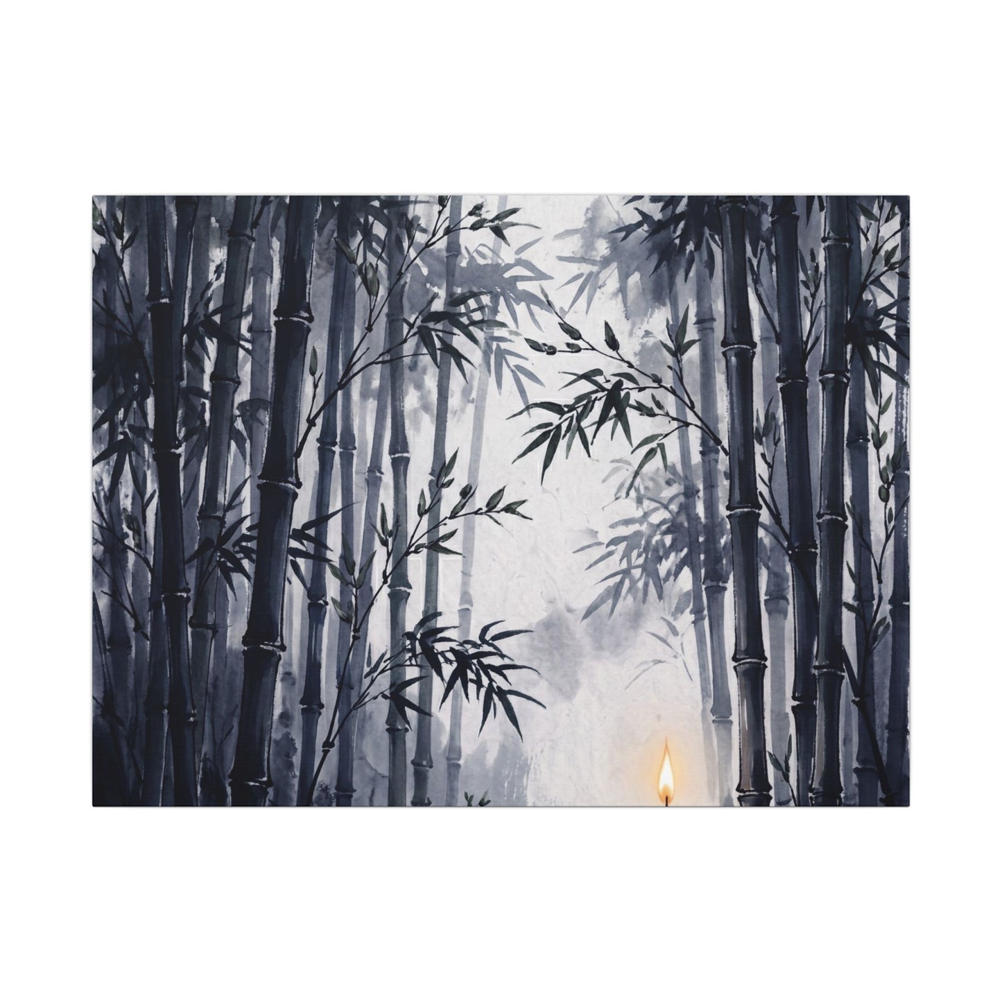 Tranquil Bamboo Grove Canvas Art - Sumi E Zen Art Print