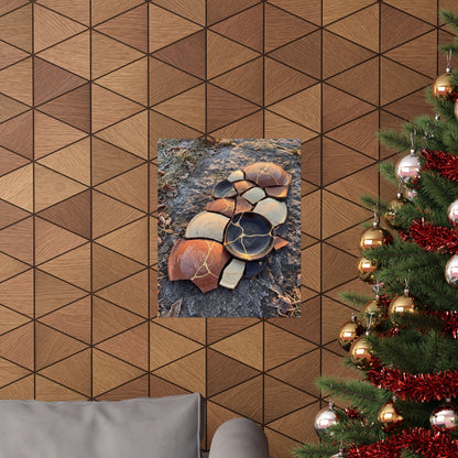 Winter Broken Pottery Gold Vein Wall Art Print | Philosophical Decor