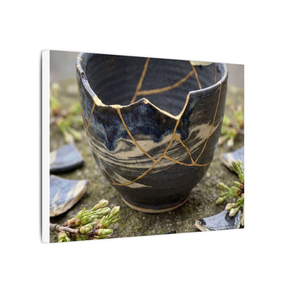 Datsuzoku Ceramic Bowl Canvas Art - Kintsugi Gold Repair