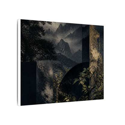 Mountain Mist Summer Canvas Art | Dark Japandi Atmospheric Design
