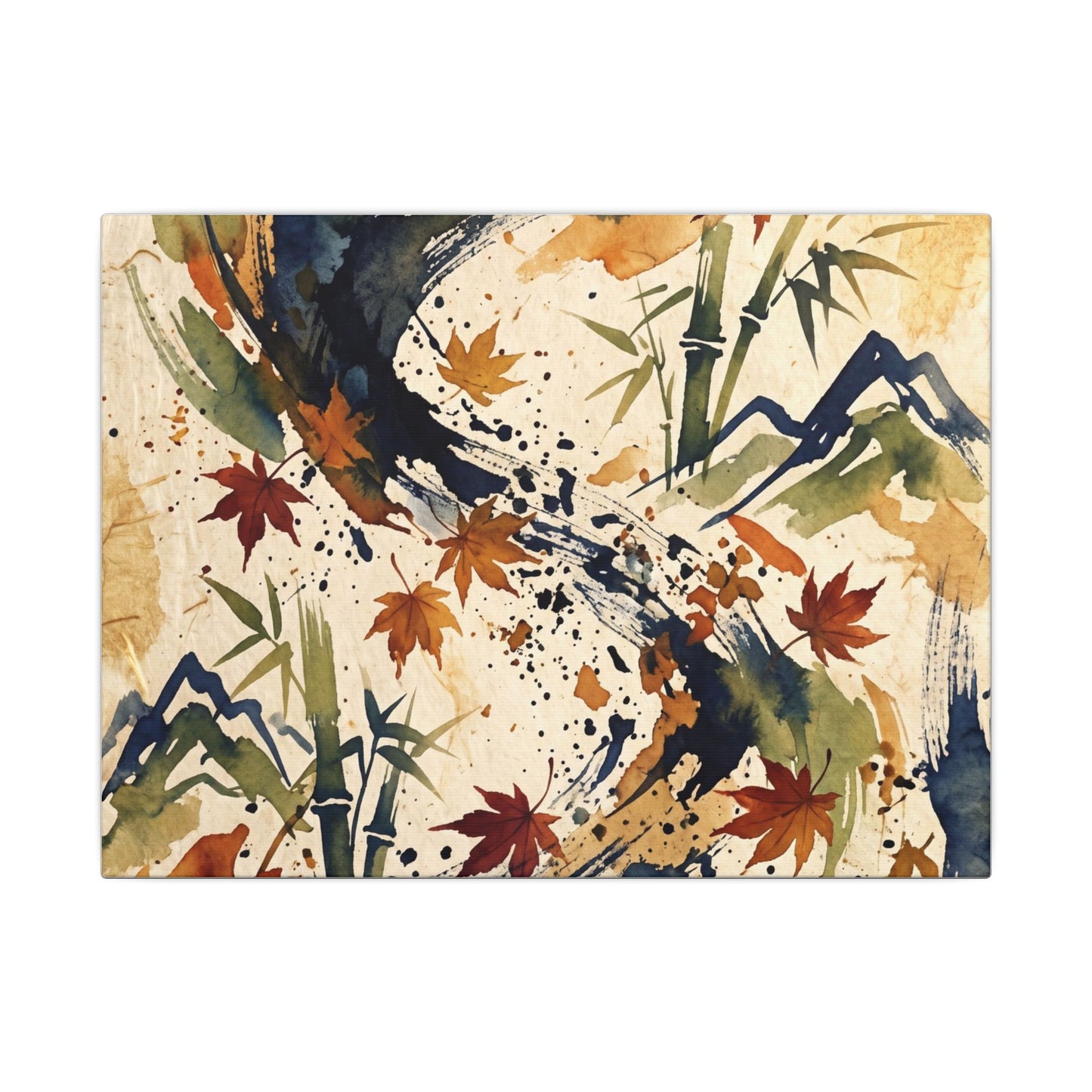 Golden Hour Ink Brushstroke Canvas Art - Zen Shibui