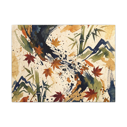 Golden Hour Ink Brushstroke Canvas Art - Zen Shibui