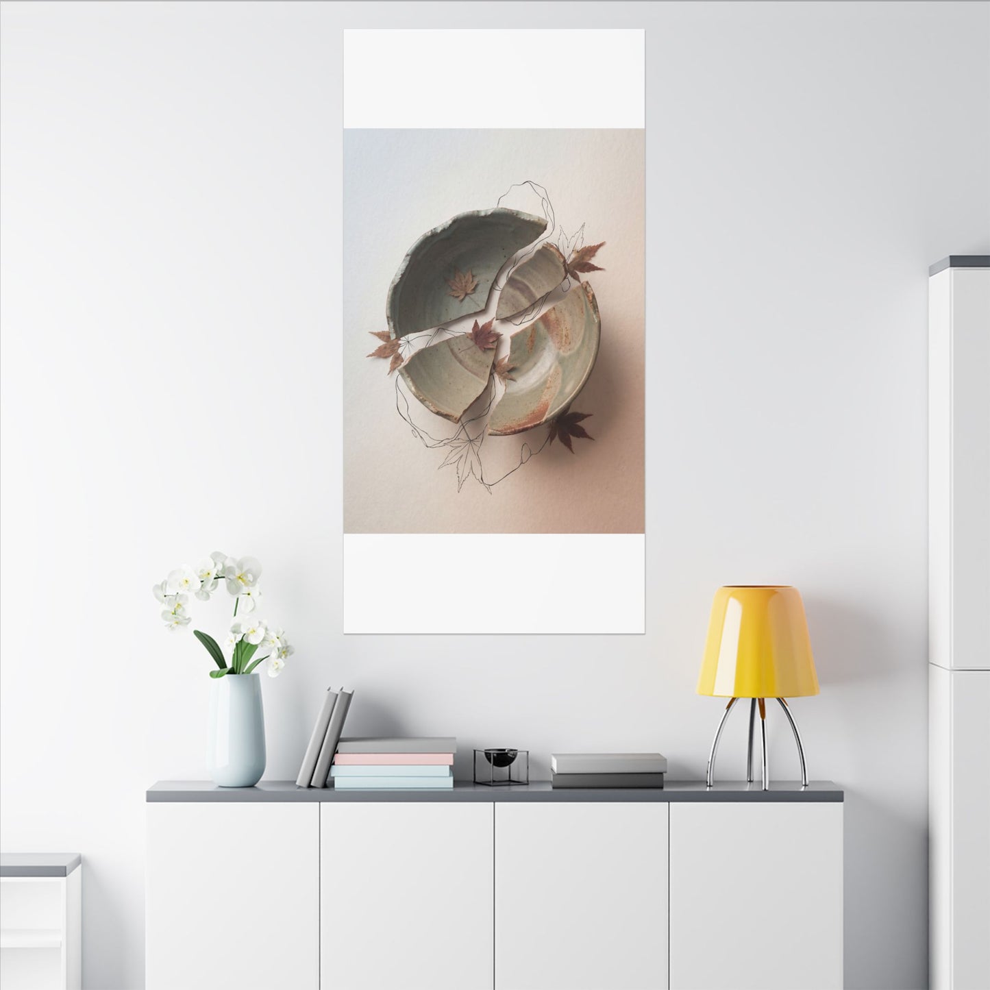 Dawn Ceramic Bowl Canvas Art - Japandi Fukinsei
