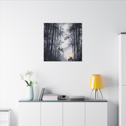 Tranquil Bamboo Grove Canvas Art - Sumi E Zen