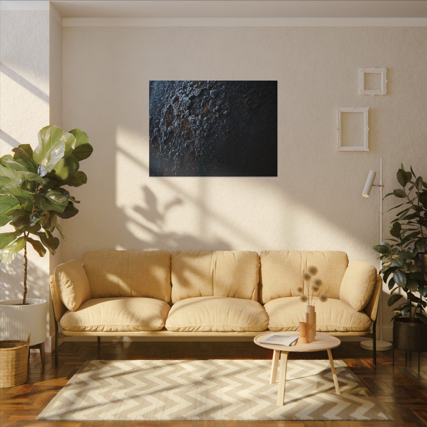 Rust Patina Canvas Art | Winter Dark Japandi Shadow Zen Art
