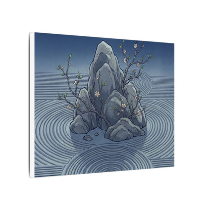 Spring Rock Garden Ukiyo E Inspired Canvas Art | Tranquil Decor