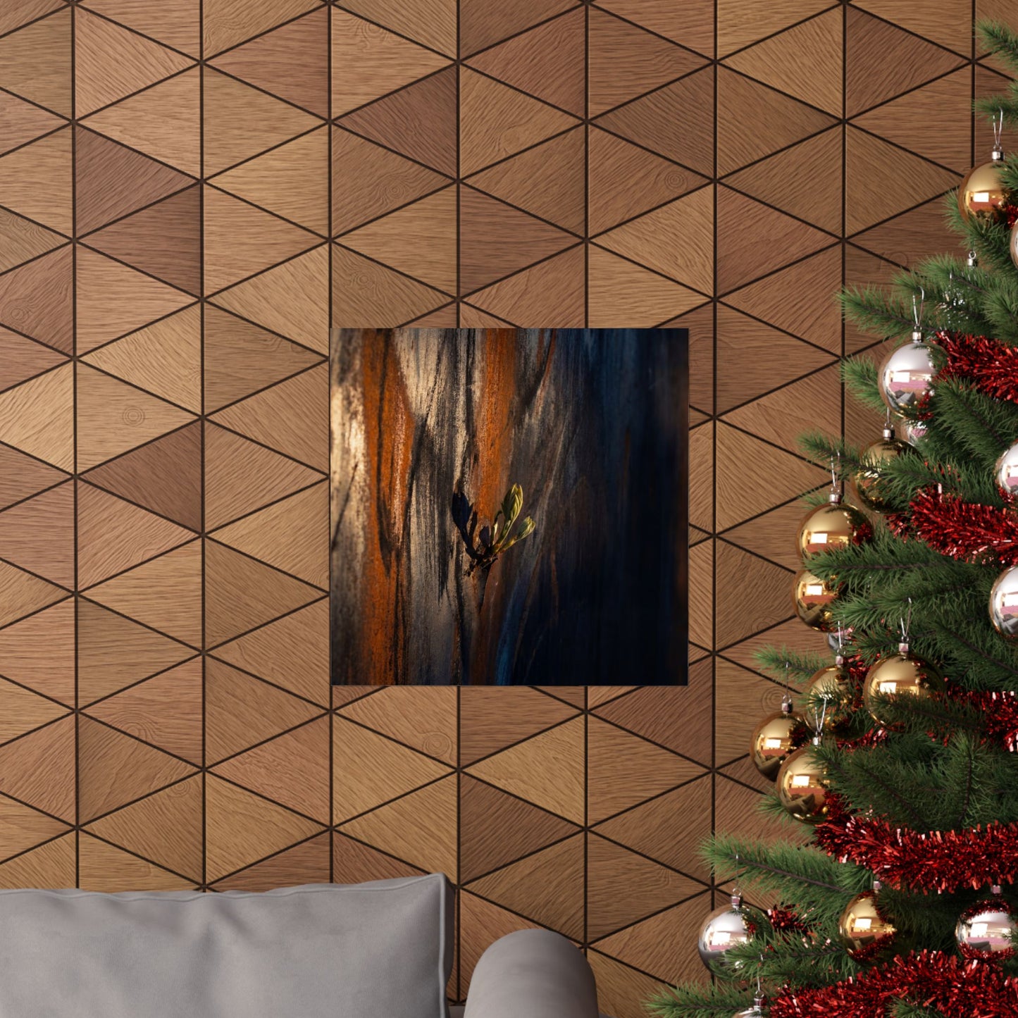 Rust Patina Spring Wall Art Print | Dark Japandi Sophisticated Design