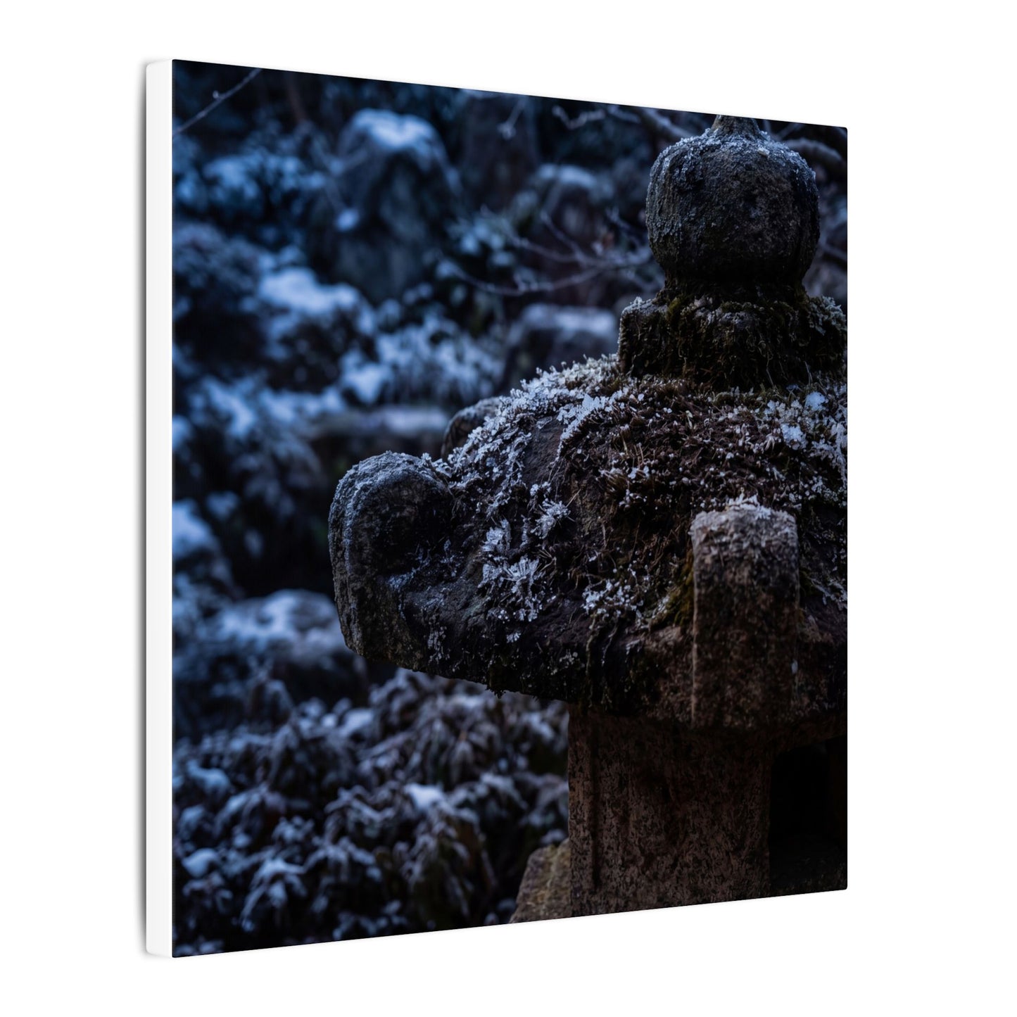 Moody Stone Lantern Canvas Art - Shadow Zen Dark Japandi