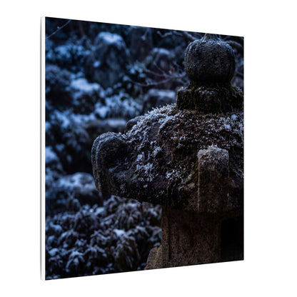 Moody Stone Lantern Canvas Art - Shadow Zen Dark Japandi
