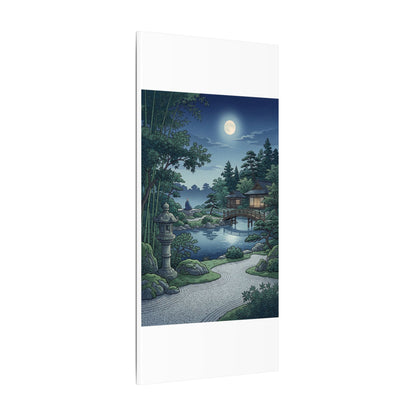 Summer Moonlit Garden Ukiyo E Inspired Canvas Art | Serene Decor