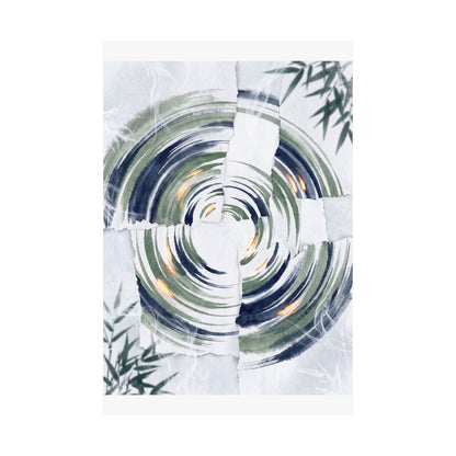 Serene Water Ripple Wall Art Print - Sumi E Zen