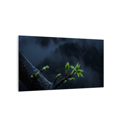 Moonlight Mountain Mist Canvas Art - Dark Japandi Kanso