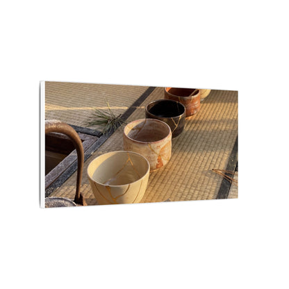 Kintsugi Tea Ceremony in Golden Hour | Gold Repair Canvas Art