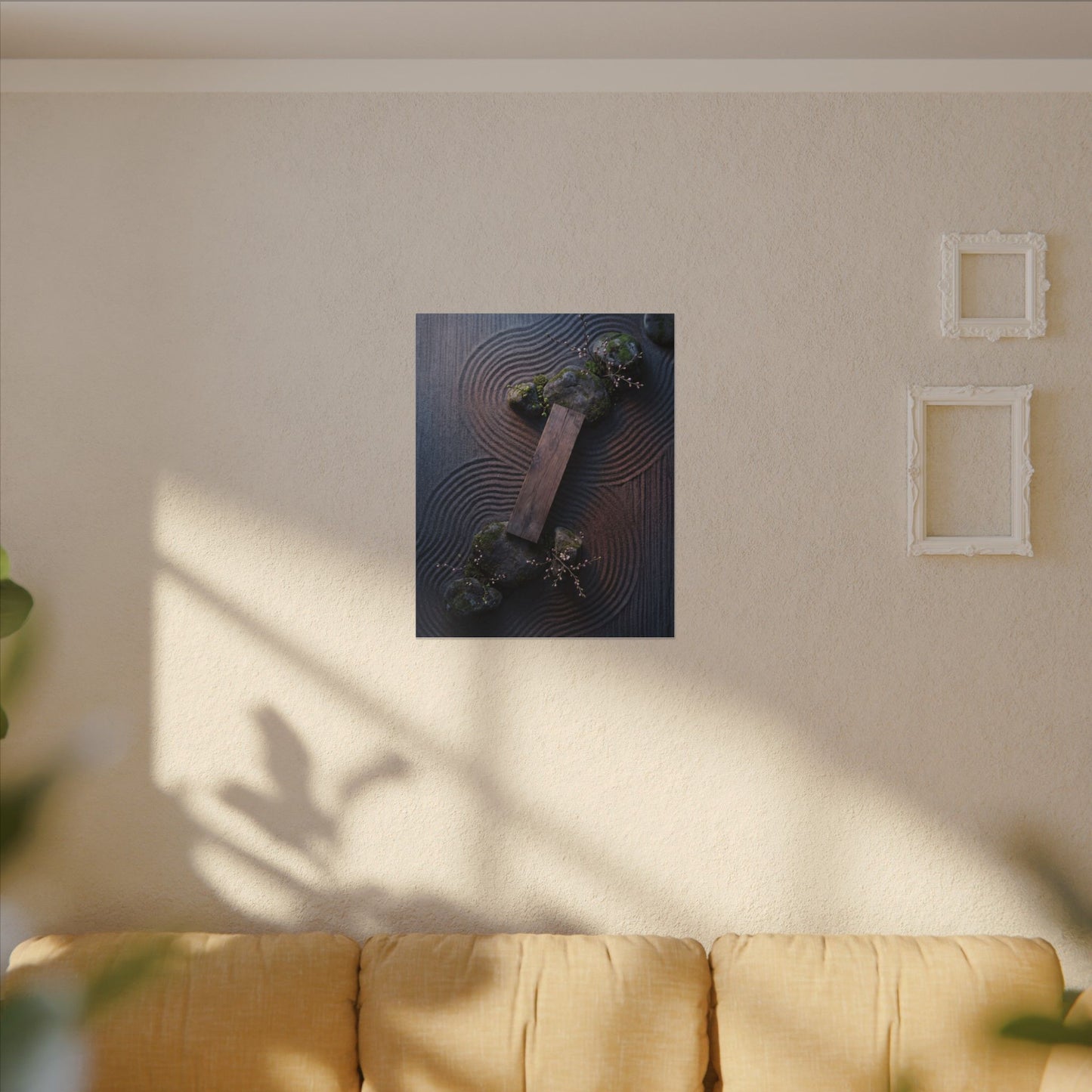 Spring Rock Garden Moody Minimal Canvas Art | Atmospheric Decor