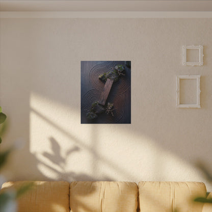 Spring Rock Garden Moody Minimal Canvas Art | Atmospheric Decor