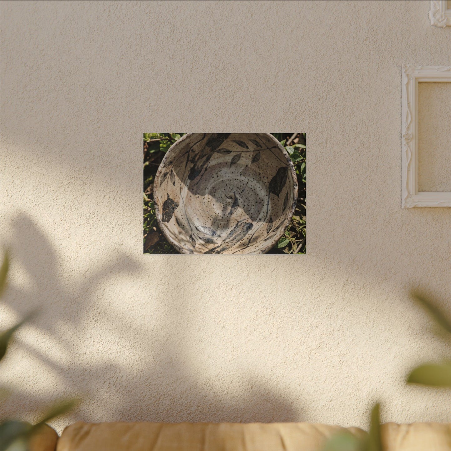 Elegant Ceramic Bowl Canvas Art - Japanese Pattern Japandi