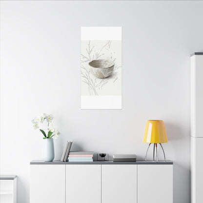 Neutral Ceramic Bowl Canvas Art - Minimal Line Japandi