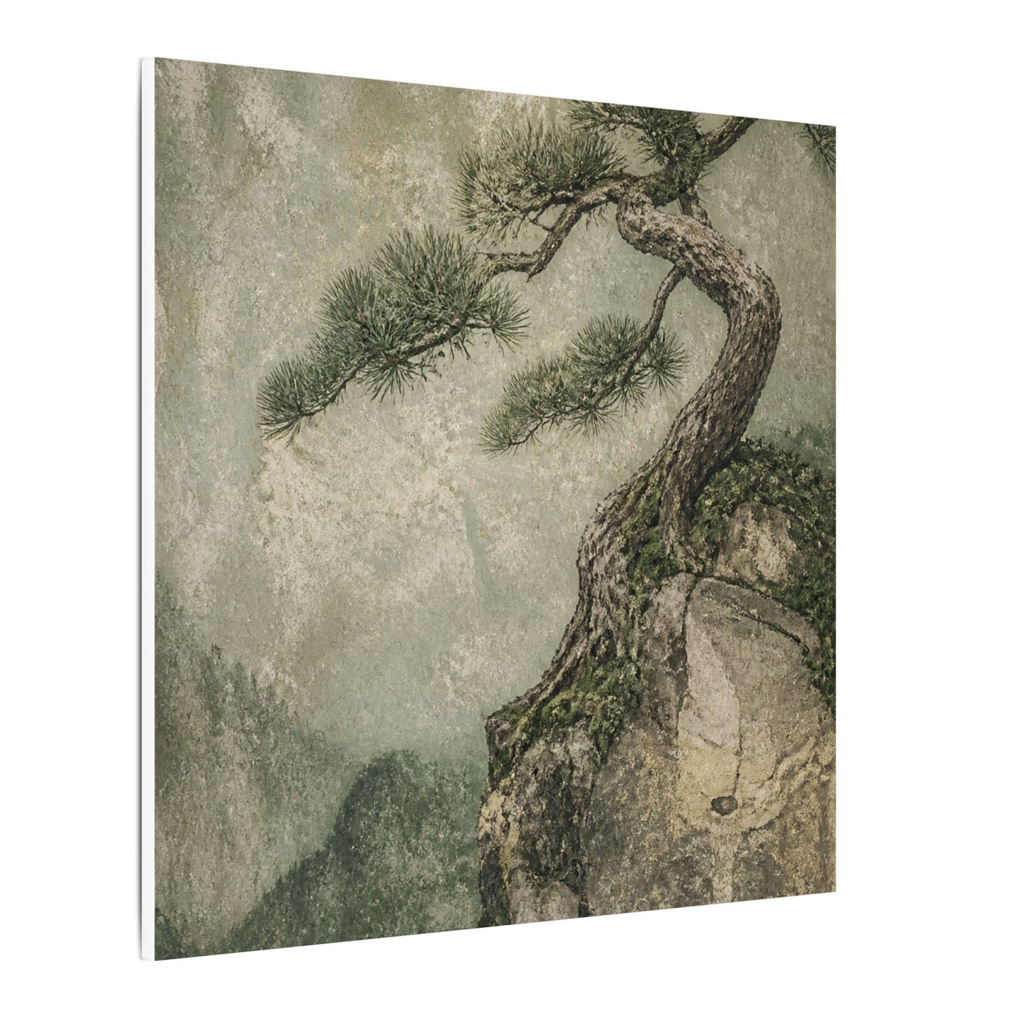 Fukinsei Pine Tree Canvas Art - Japandi Texture