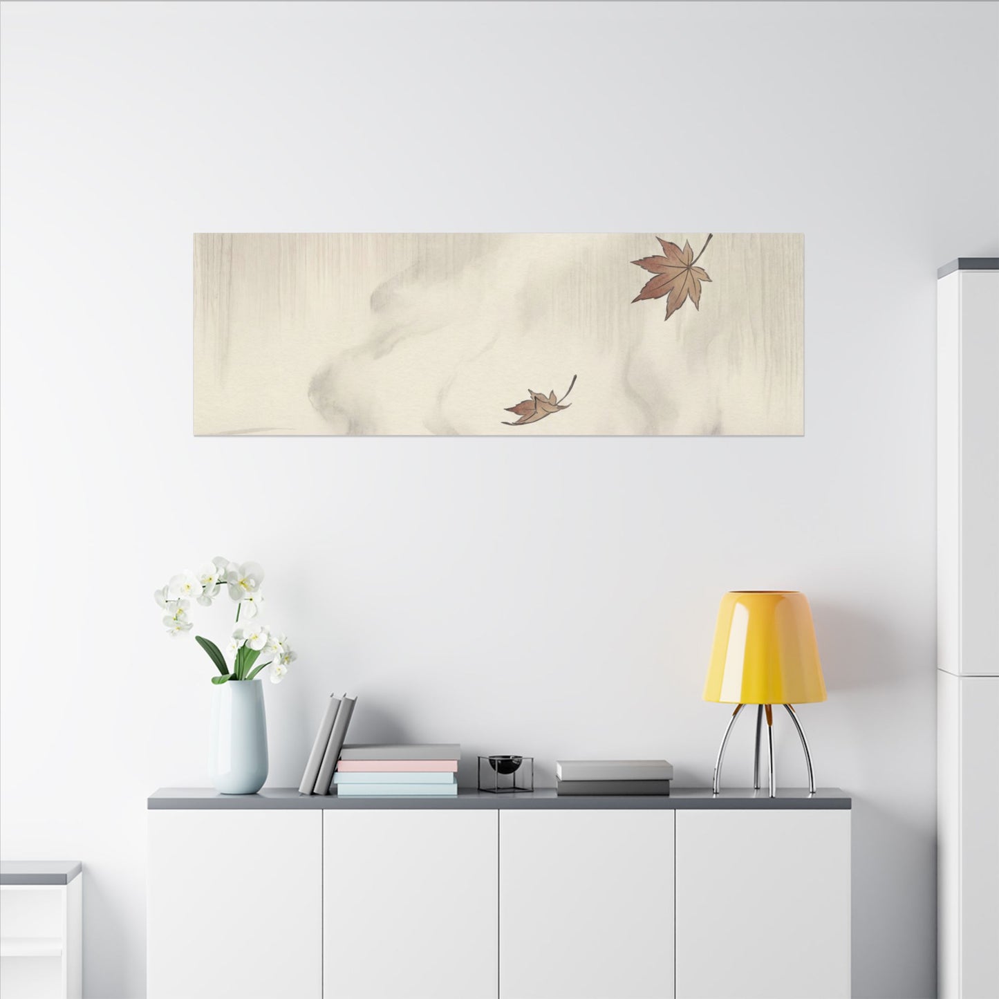 Lotus Flower Canvas Art | Autumn Zen Ukiyo E Inspired Art