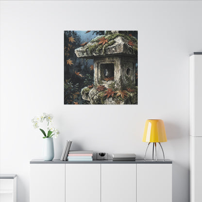 Shibui Stone Lantern Canvas Art - Japandi Minimal Line