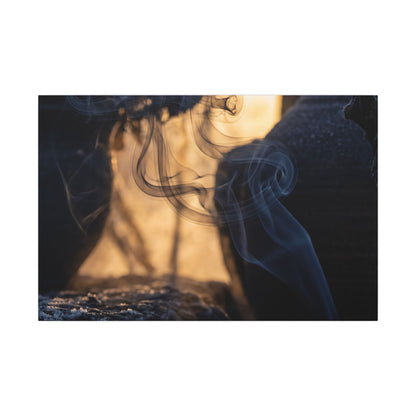 Incense Smoke Canvas Art | Winter Dark Japandi Shadow Zen Art Art Print