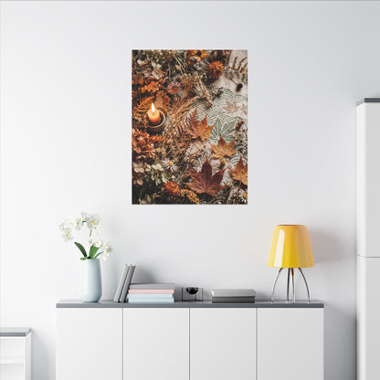 Candlelight Dried Flowers Canvas Art - Japandi Seijaku