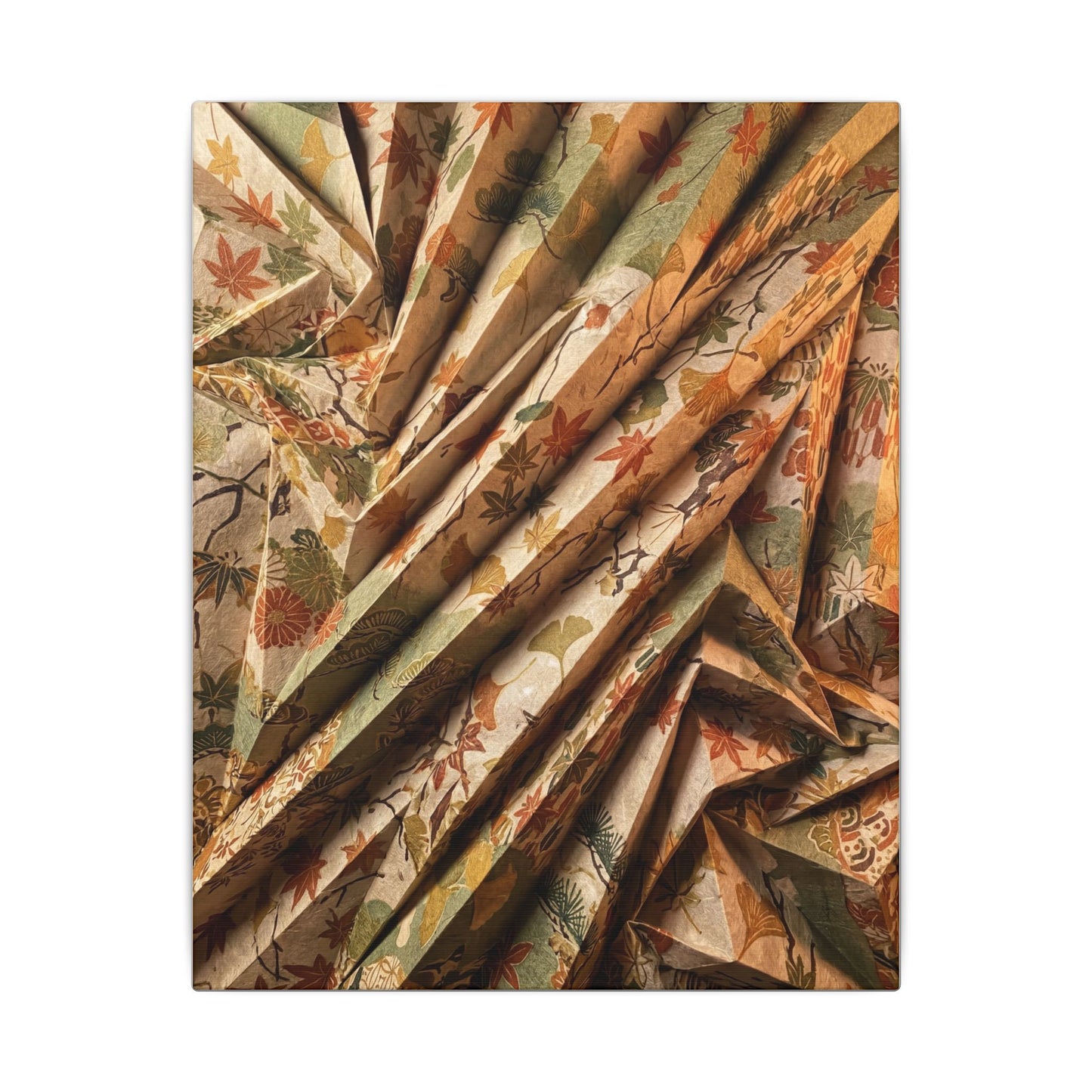 Paper Fold Autumn Canvas Art | Japandi Earthy Design