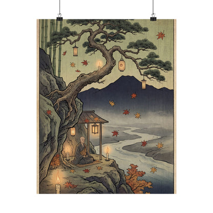 Pine Tree Autumn Wall Art Print | Zen Tranquil Design Art Print