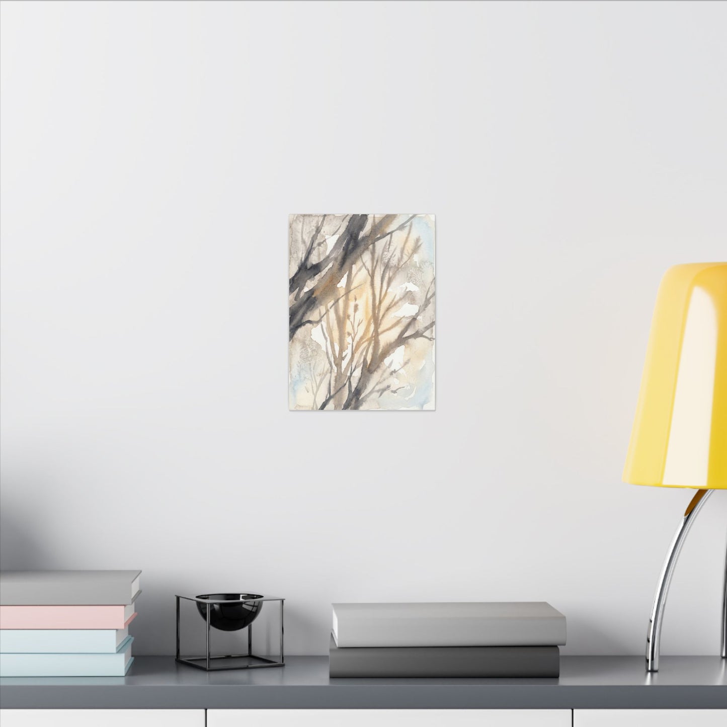 Ma Shadow Play Canvas Art - Japandi Watercolor