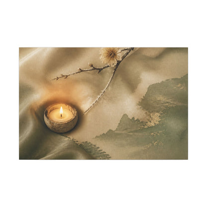 Silk Drape Japanese Pattern Canvas Art | Warm Japandi Art