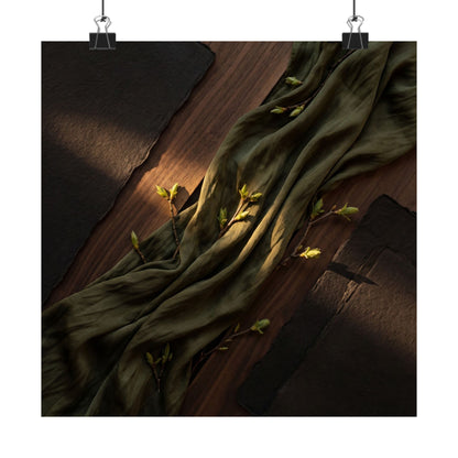 Silk Drape Spring Wall Art Print | Dark Japandi Bold Design Art Print