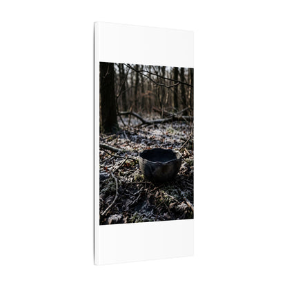 Dappled Ceramic Bowl Canvas Art - Dark Japandi Kanso