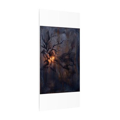 Winter Rust Patina Charcoal Ink Canvas Art | Atmospheric Decor