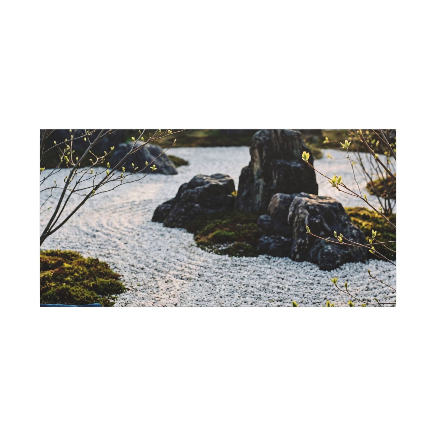 Zen Tea Ceremony in Golden Hour | Karesansui Canvas Art