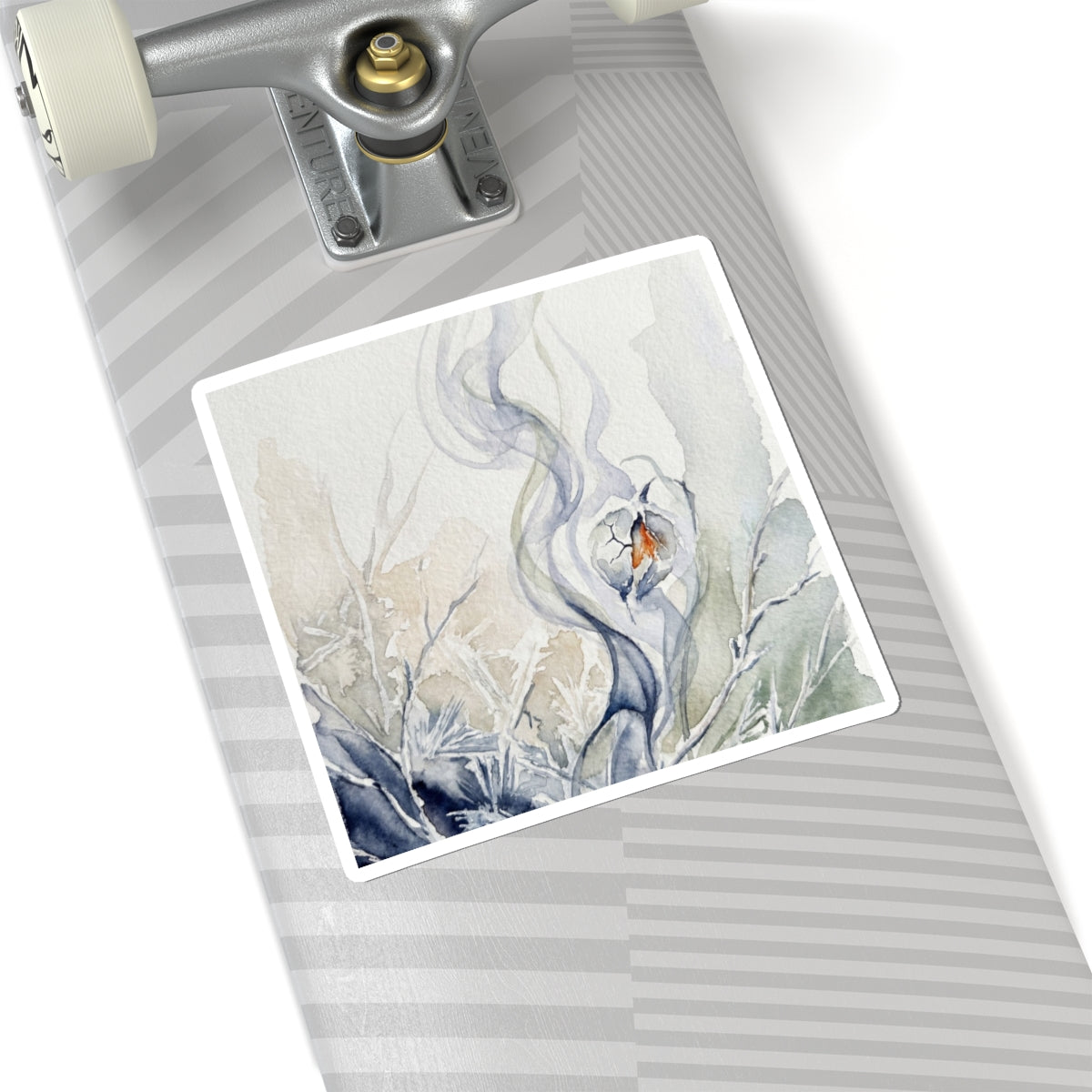 Datsuzoku Incense Smoke Sticker - Japandi Watercolor Art Print