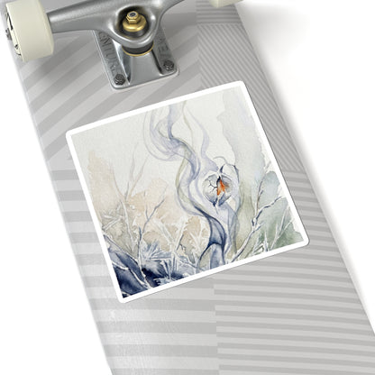 Datsuzoku Incense Smoke Sticker - Japandi Watercolor Art Print