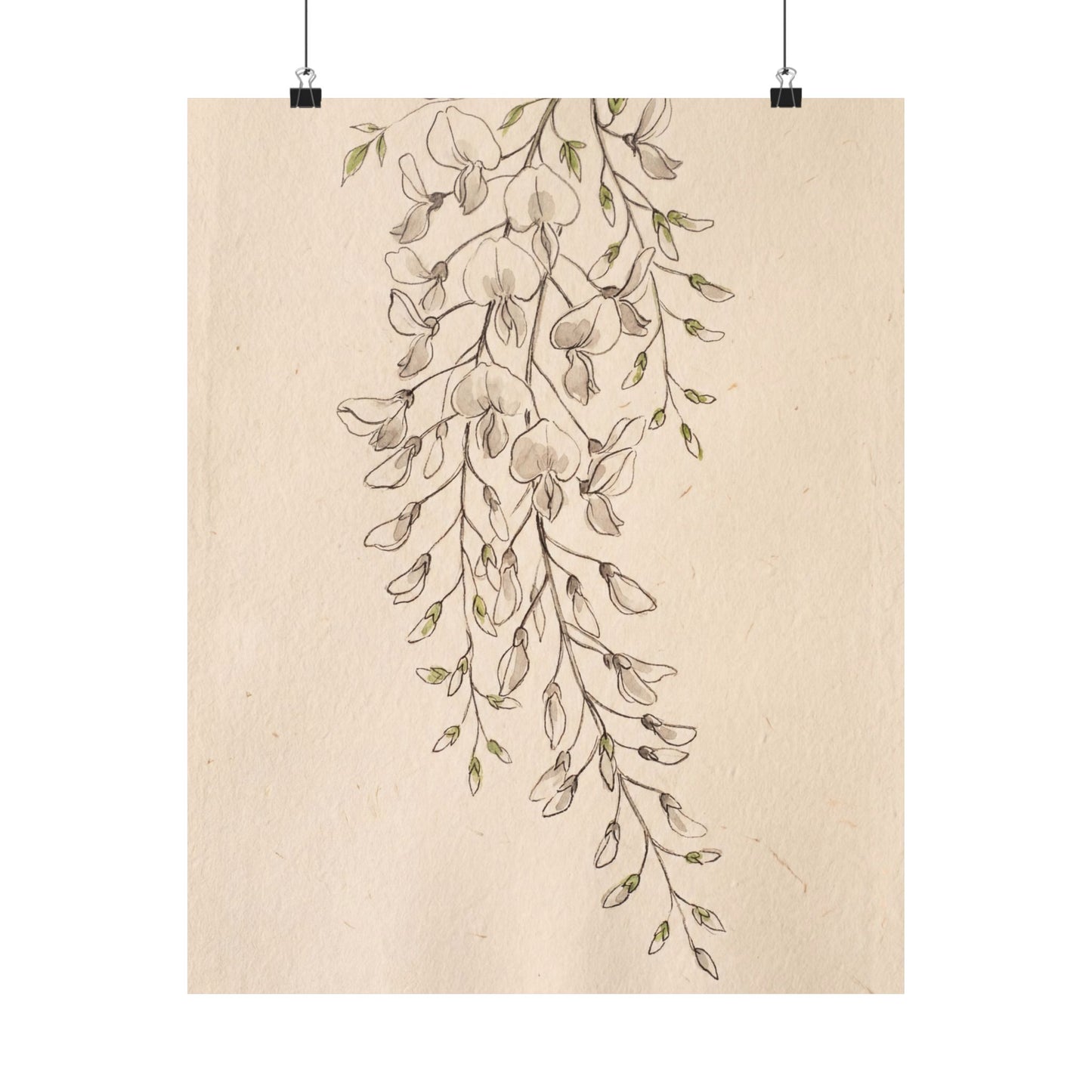 Golden Hour Wisteria Wall Art Print - Japandi Seijaku Art Print